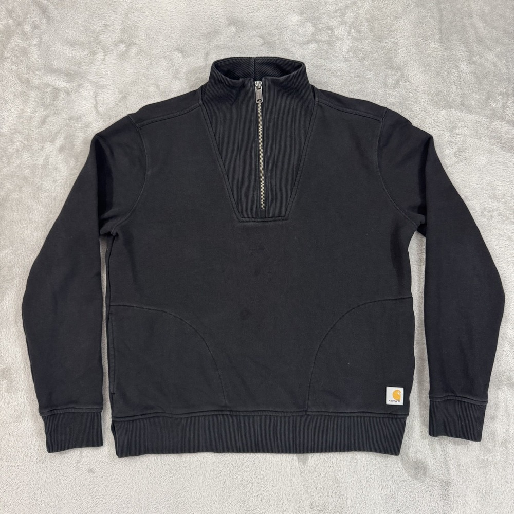 Carhartt Sweatshirt Womens Medium Tensel Fiber Black French Terry Cloth Soft